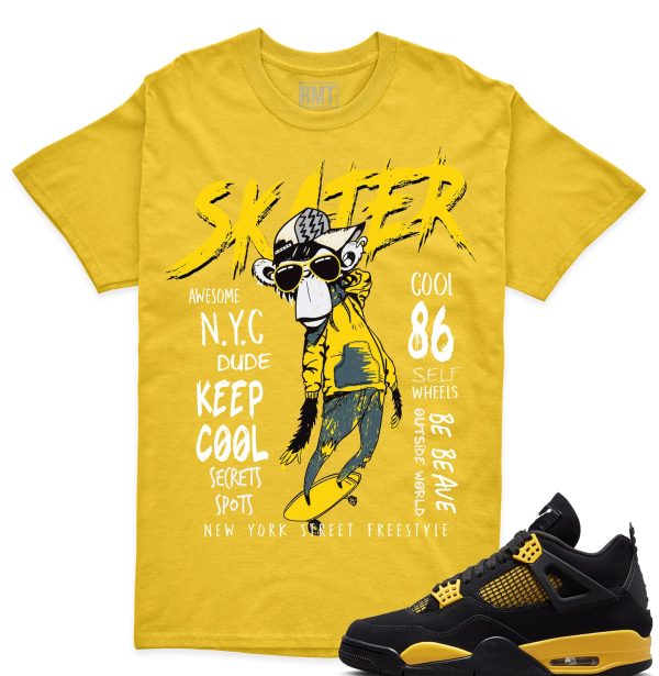 Thunder 4s Matching Shirt, Skater Shirt Matching Jordan 4 thunder yellow Jezsport.com