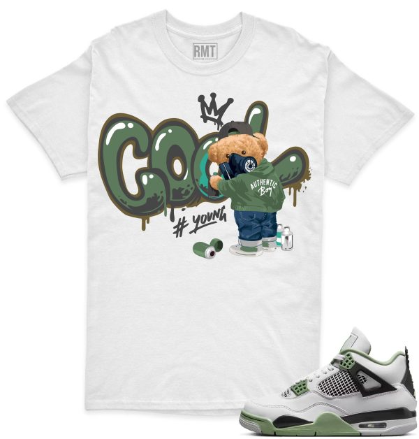 Seafoam 4s Matching Shirts, Cool Bear Shirt Matching Jordan 4 Seafoam Oil Green Jezsport.com