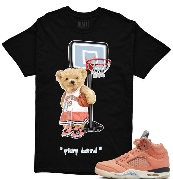 DJ Khaled 5s Matching Shirts, Play Hard Shirt Matching Jordan 5 Crimson Bliss Jezsport.com