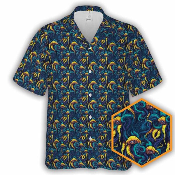 Tropical Cthulhu Cthulhu Button-Up Hawaiian Shirt, Summer Shirt For Men and Women Jezsport.com