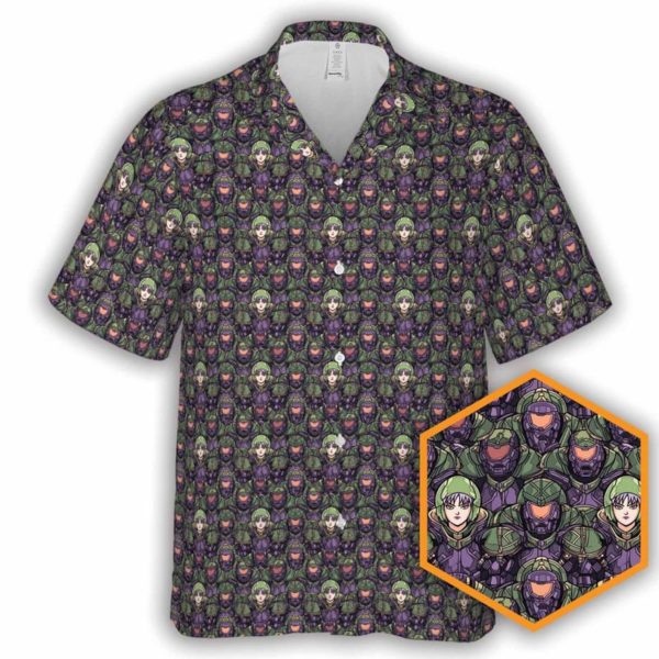 Anime Space Marines Sci-fi Button-Up Hawaiian Shirt, Summer Shirt For Men and Women Jezsport.com