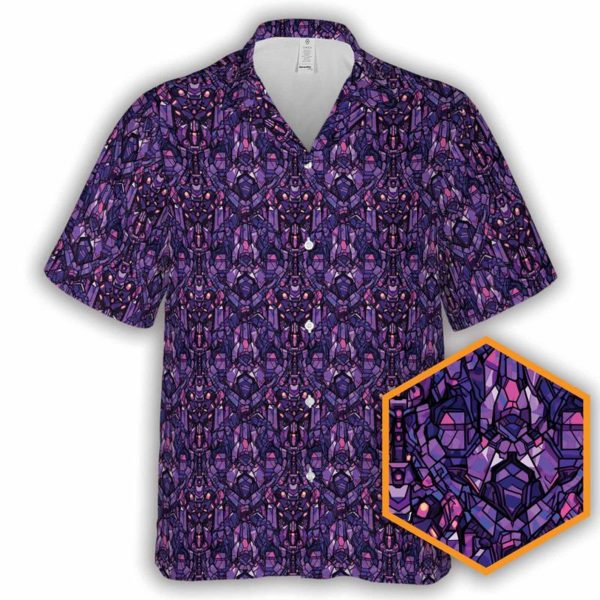 Stained Glass Mecha Sci-fi Button-Up Hawaiian Shirt, Summer Shirt For Men and Women Jezsport.com