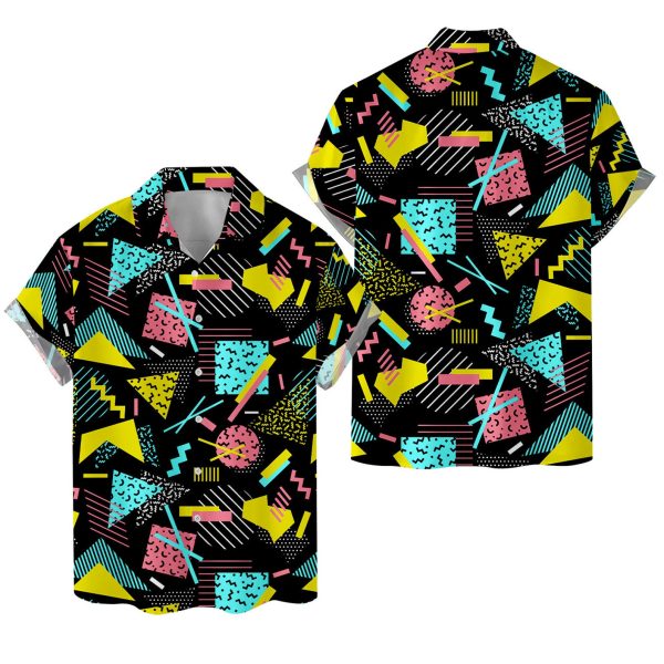 Retro 80s 90s Pattern Hawaiian Shirt, Summer Shirt For Men and Women Jezsport.com