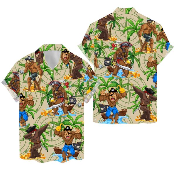 Bigfoot Pirate Hawaiian Shirt, Summer For Men and Women Jezsport.com