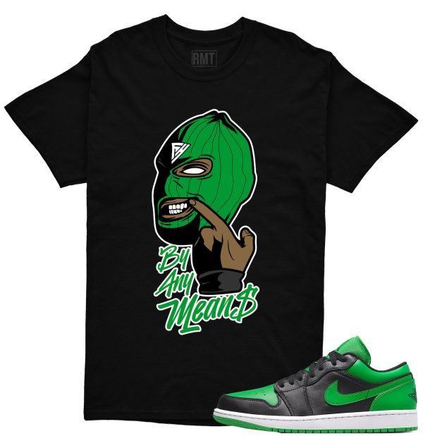 Jordan 1 Low Lucky Green T-Shirt, By Any Means Shirt Matching Lucky Green 1s low Jezsport.com