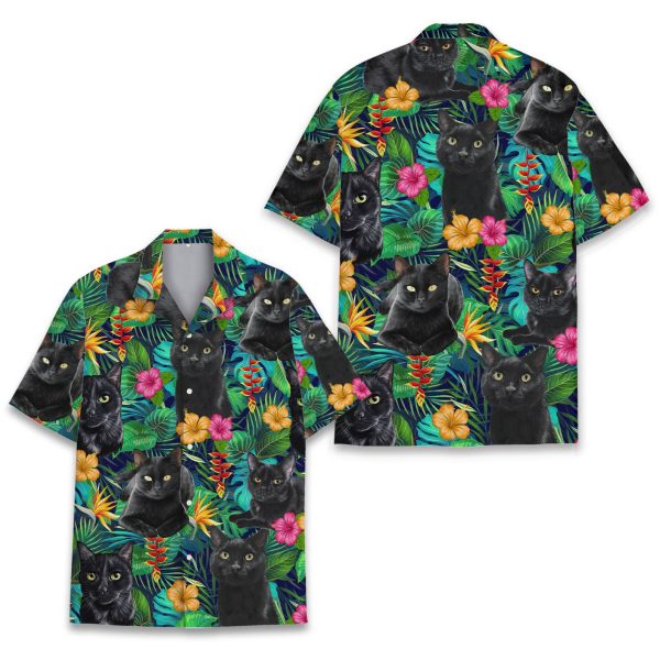 Tropical Cat Hawaiian Shirt, Summer For Men and Women Jezsport.com