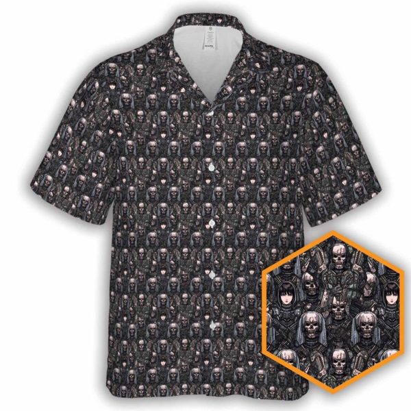 Giger Space Marines Sci-fi Button-Up Hawaiian Shirt, Summer Shirt For Men and Women Jezsport.com