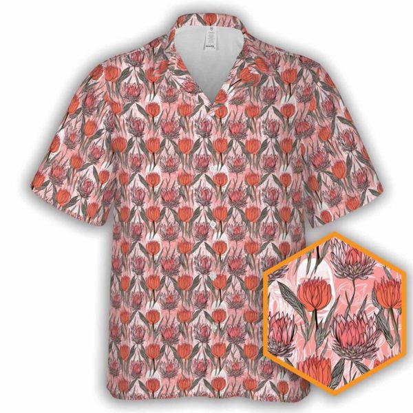 Protea Floral Button-Up Hawaiian Shirt, Summer Shirt For Men and Women Jezsport.com