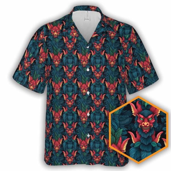 Gargoyle Heliconia DnD Button-Up Hawaiian Shirt, Summer Shirt For Men and Women Jezsport.com