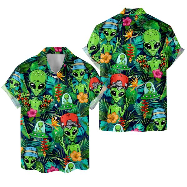 Tropical Alien Hawaiian Shirt, Summer Shirt For Men and Women Jezsport.com