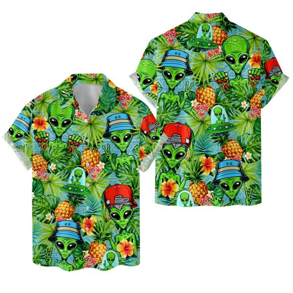 Tropical Alien Hawaiian Shirt, Summer Shirt For Men and Women Jezsport.com