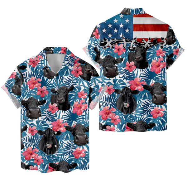 Black Angus Cow Hawaiian Shirt, Summer For Men and Women Jezsport.com