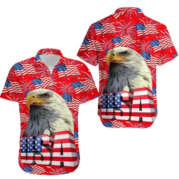 USA Eagle American Flag Hawaiian Shirt, Summer For Men and Women Jezsport.com