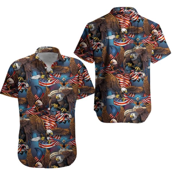 USA Eagle American Flag Hawaiian Shirt, Summer For Men and Women Jezsport.com