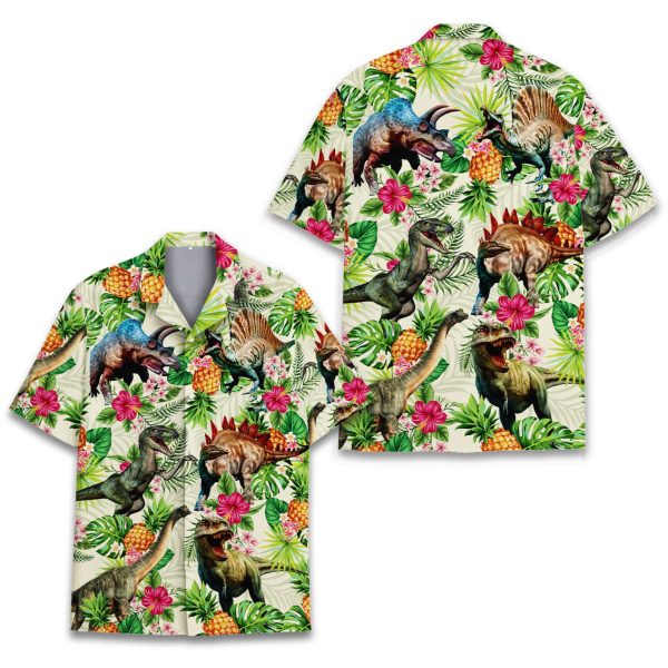 Tropical Dinosaur Hawaiian Shirt, Summer For Men and Women Jezsport.com