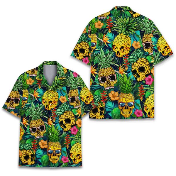 Pineapple Skull Hawaiian Shirt, Summer Shirt For Men and Women Jezsport.com