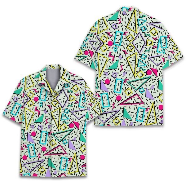 Retro 80s 90s Pattern Hawaiian Shirt, Summer Shirt For Men and Women Jezsport.com