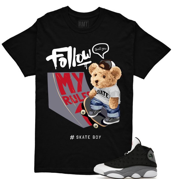 Jordan 13 Black Flint Matching Shirts, Skate Boy Shirt Matching Black Flint 13s Jezsport.com