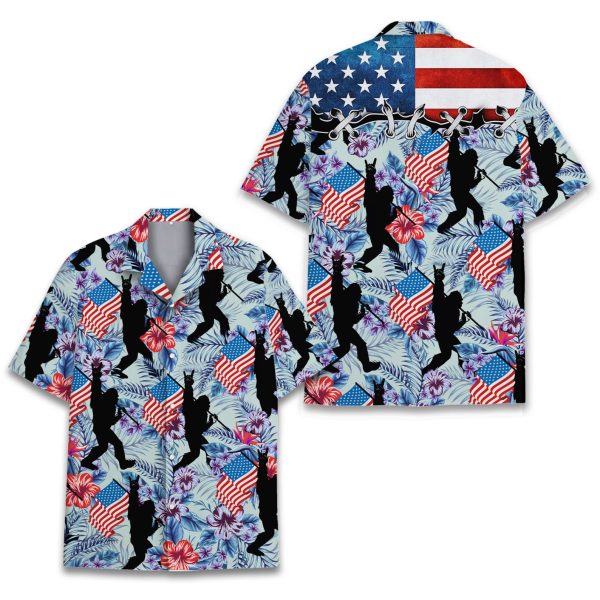 Bigfoot American Flag Hawaiian Shirt, Summer Shirt For Men and Women Jezsport.com