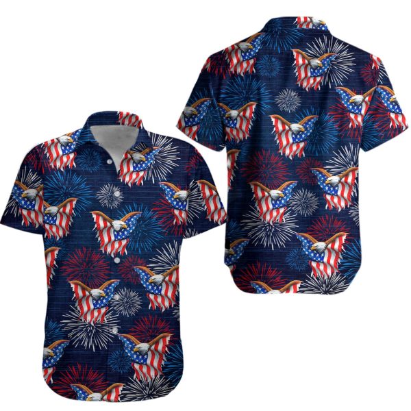 USA Eagle American Flag Hawaiian Shirt, Summer Shirt For Men and Women Jezsport.com