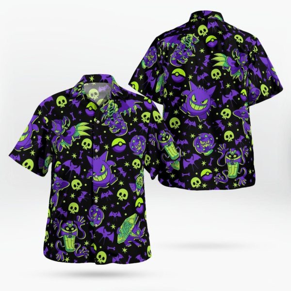 Gengar Hawaii Shirt, Gengar Tropical Hawaiian Shirt, Summer For Men and Women Jezsport.com