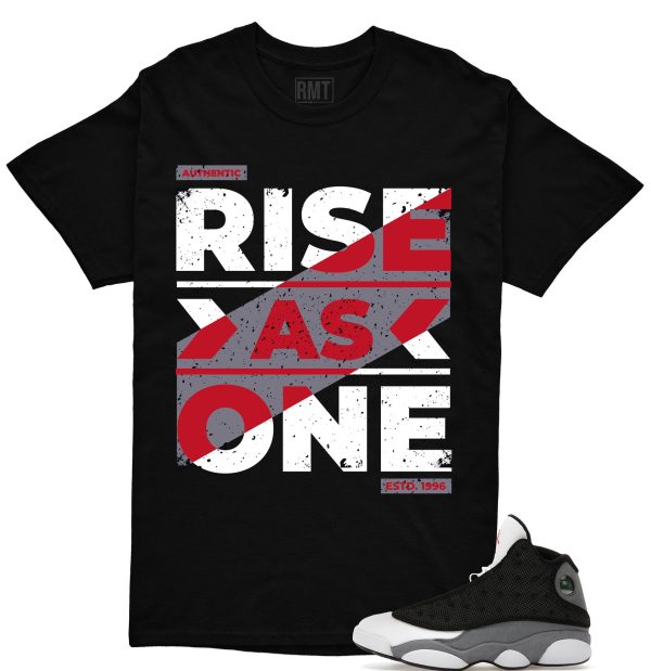 Jordan 13 Black Flint Matching Shirts, Rise As One Matching Black Flint 13s Jezsport.com