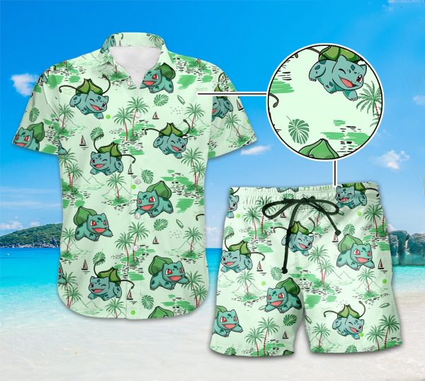 Bulbasaur Hawaii Shirt, Bulbasaur Tropical Hawaiian Shirt, Summer For Men and Women Jezsport.com