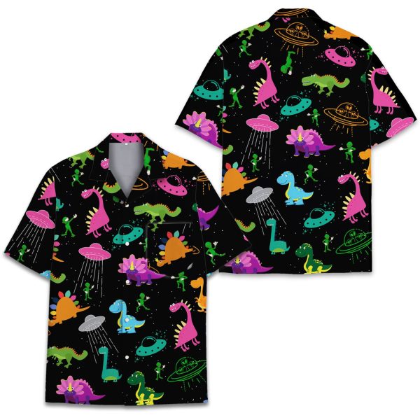 Dinosaurs And Alien Hawaiian Shirt, Summer For Men and Women Jezsport.com