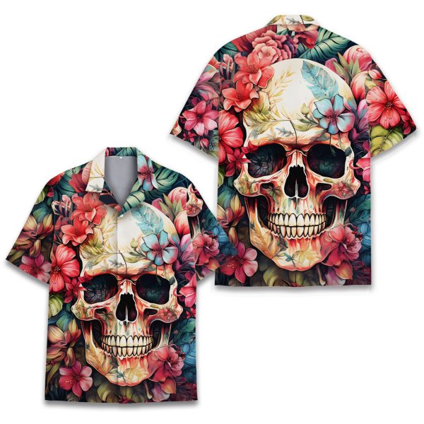 Floral Skull Hawaiian Shirt, Summer For Men and Women Jezsport.com