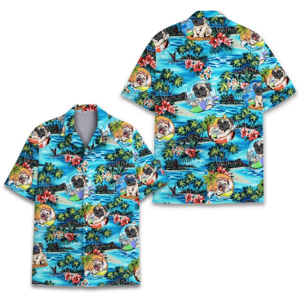 Tropical Pug Hawaiian Shirt, Summer Shirt For Men and Women Jezsport.com