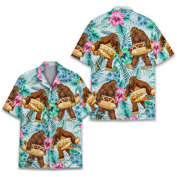 Bigfoot Hot Dog Hawaiian Shirt, Summer For Men and Women Jezsport.com