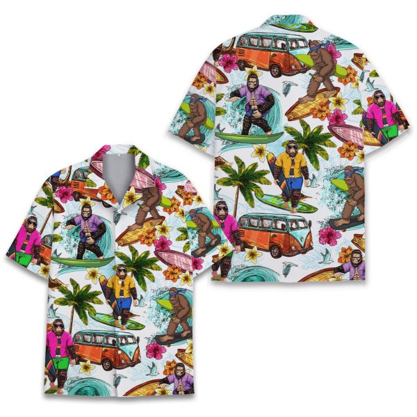 Bigfoot Surfing Hawaiian Shirt, Summer For Men and Women Jezsport.com