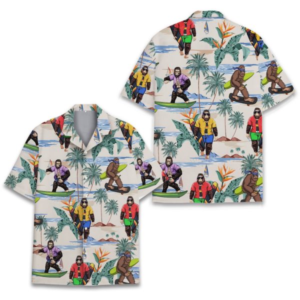 Bigfoot Surfing Hawaiian Shirt, Summer For Men and Women Jezsport.com