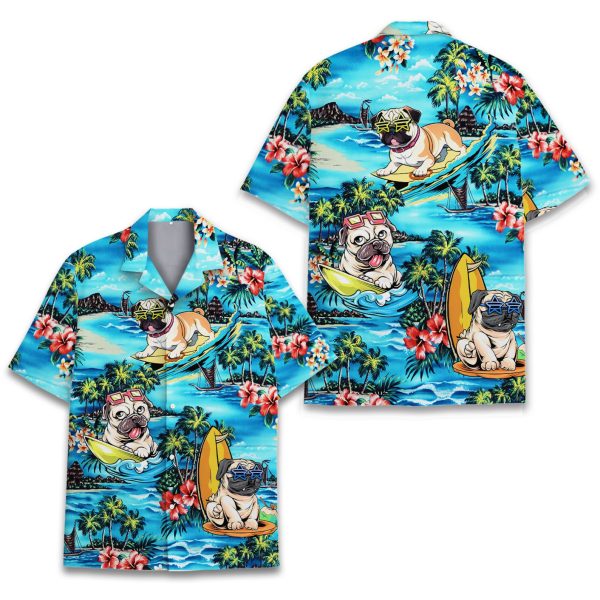 Tropical Pug Hawaiian Shirt, Summer For Men and Women Jezsport.com