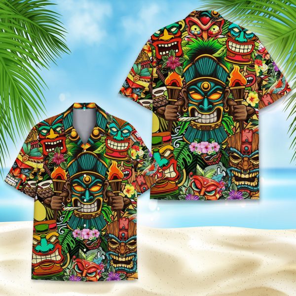 Tropical Tiki Head Hawaiian Shirt, Summer Shirt For Men and Women Jezsport.com