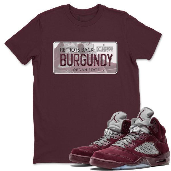 Plate Unisex Tees - Sneaker Shirt To Match 5s Burgundy Jezsport.com