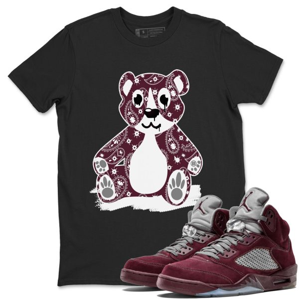 Bandana Bear Unisex Tees - Sneaker Shirt To Match 5s Burgundy Jezsport.com