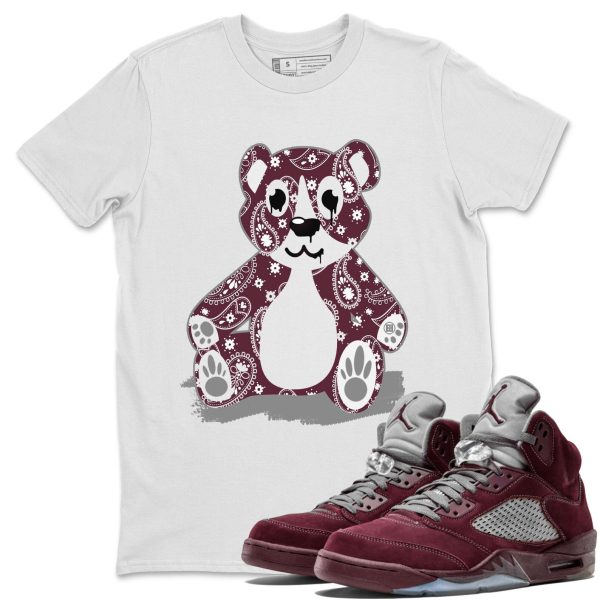 Bandana Bear Unisex Tees - Sneaker Shirt To Match 5s Burgundy Jezsport.com