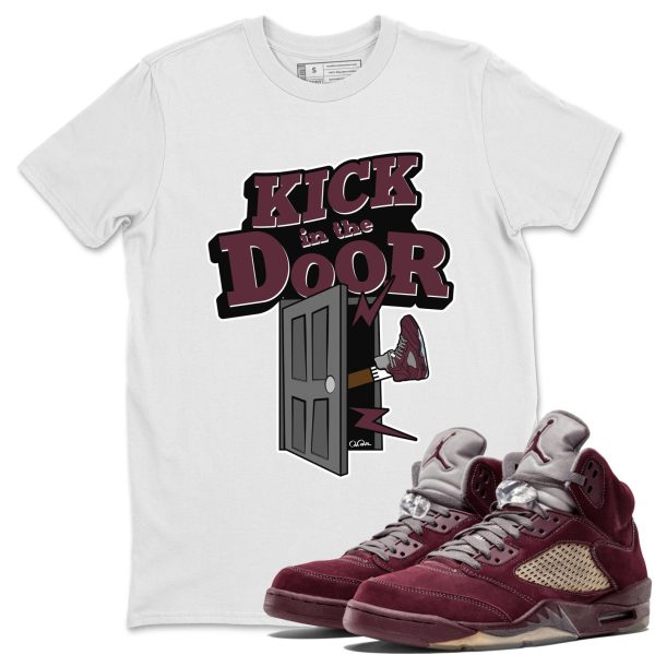 Kick In The Door Unisex Tees - Sneaker Shirt To Match 5s Burgundy Jezsport.com