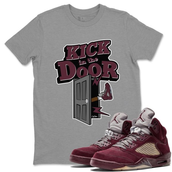 Kick In The Door Unisex Tees - Sneaker Shirt To Match 5s Burgundy Jezsport.com