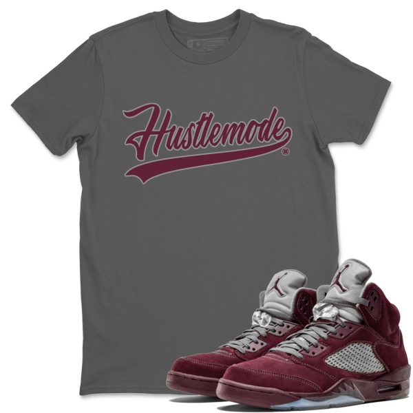 Hustle Mode Unisex Tees - Sneaker Shirt To Match 5s Burgundy Jezsport.com