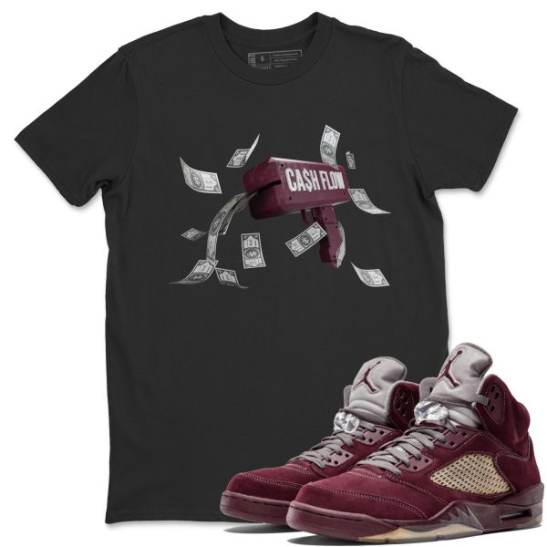 Cash Flow Unisex Tee - Sneaker T-Shirt To Match 5s Burgundy Jezsport.com