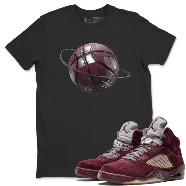 Basketball Planet Unisex Tee - Sneaker T-Shirt To Match 5s Burgundy Jezsport.com