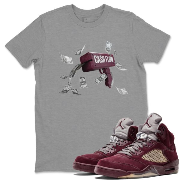 Cash Flow Unisex Tee - Sneaker T-Shirt To Match 5s Burgundy Jezsport.com