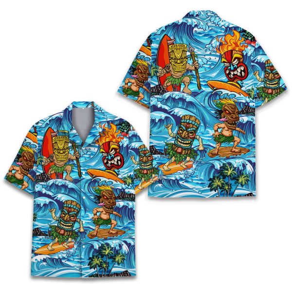 Tropical Surfing Tiki Hawaiian Shirt, Summer Shirt For Men and Women Jezsport.com