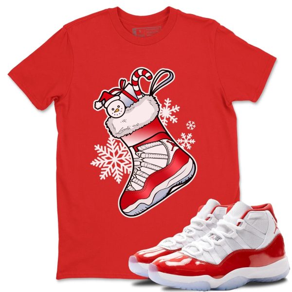 Sneaker Stocking Unisex Tee - Sneaker Shirt To Match 11s Cherry Jezsport.com