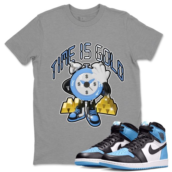 Time Is Gold Unisex Tee - Sneaker Shirt To Match 1s UNC University Blue Jezsport.com