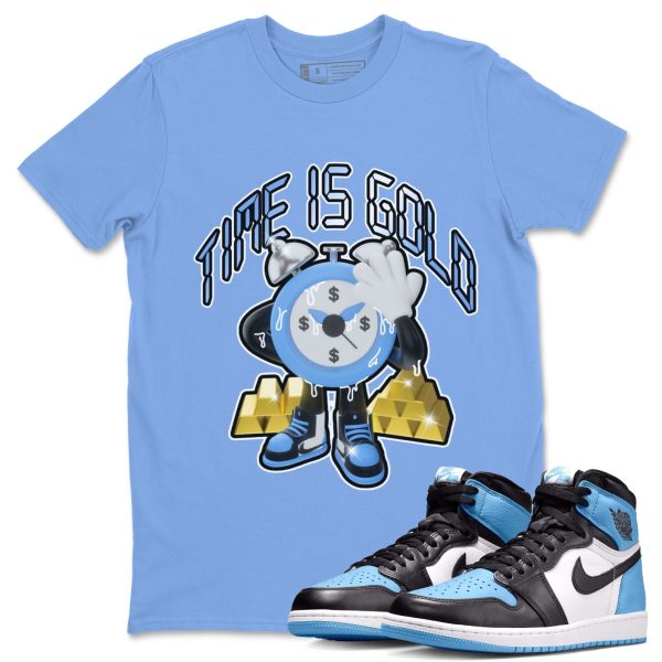 Time Is Gold Unisex Tee - Sneaker Shirt To Match 1s UNC University Blue Jezsport.com