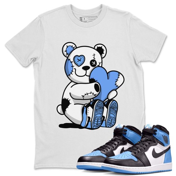 Hugging Bear Unisex Short Sleeve T-Shirt - Sneaker Shirt To Match 1s UNC University Blue Jezsport.com