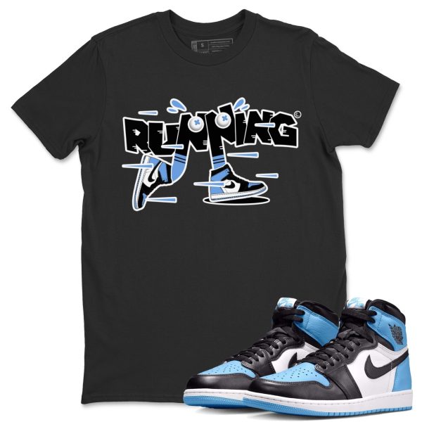 Running Shoes Unisex Short Sleeve T-Shirt - Sneaker Shirt To Match 1s UNC University Blue Jezsport.com